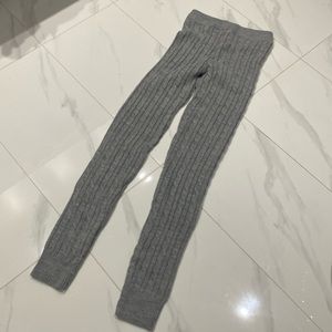 Gray cable knit bottoms